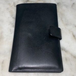 DOPP Black Calf Leather Passport Wallet
